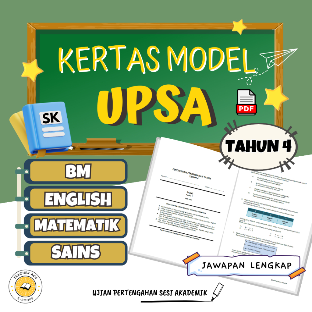 [PDF] UPSA Tahun 4 Kertas Model Sekolah Rendah Tahun SK Exam Paper Primary School Kertas Latihan English BM Math Sejarah
