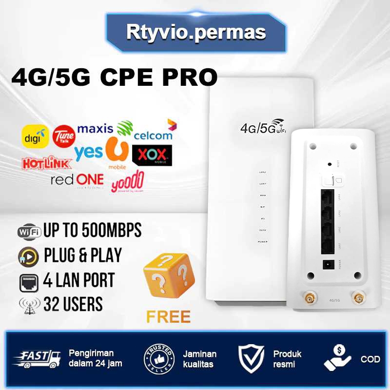 Router WiFi 4G 5G LTE CPE PRO Tanpa Fiber Sambung 32 Peranti Rumah Pejabat Internet Stabil Berbaloi