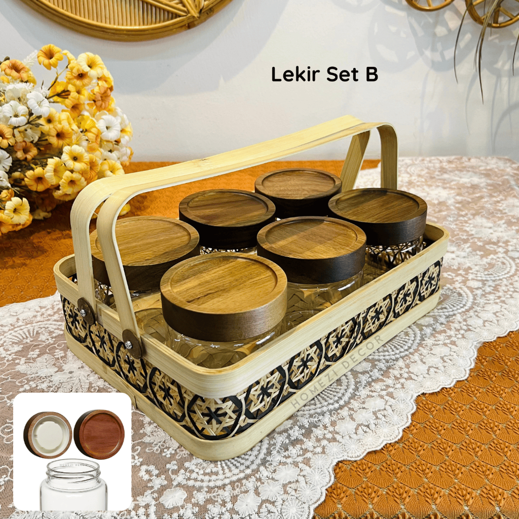 Lebaran Set Balang Kuih Raya Aesthetic Retro Modern Bekas Kuih Raya Vintage Classic Food Storage Kerepek
