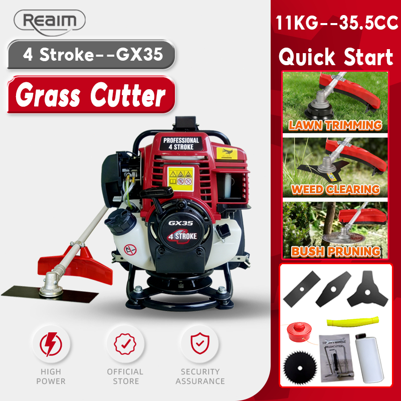 Reaim 2/4 Stroke Mesin Potong Rumput Heavy Duty Grass Cutter Machine Lawn Mower Backpack