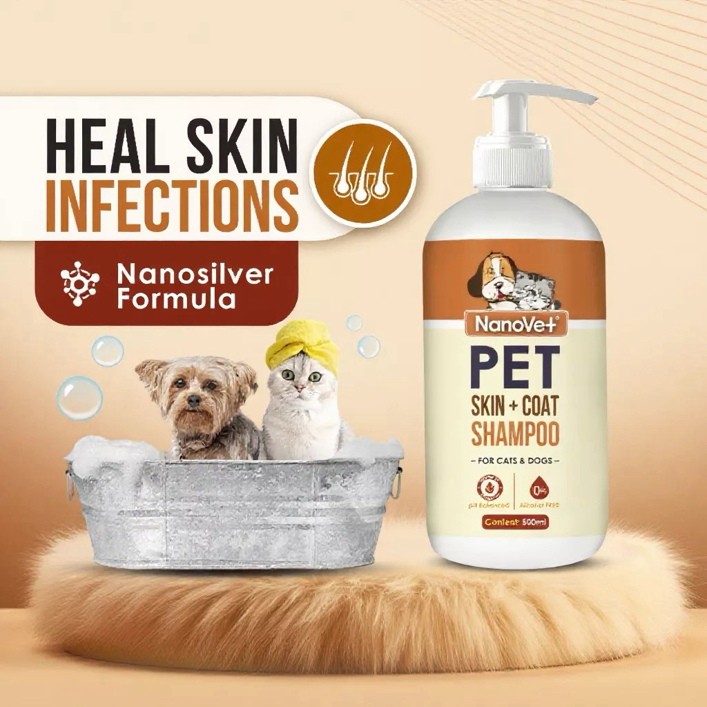 Nanovet Pet Skin + Coat Shampoo for Cat and Dog 200ml