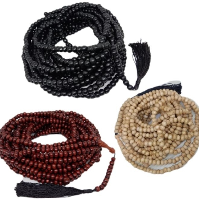 TASBIH KAYU 1000 BIJI 8MM HITAM CREAM AND CHOCOLATE