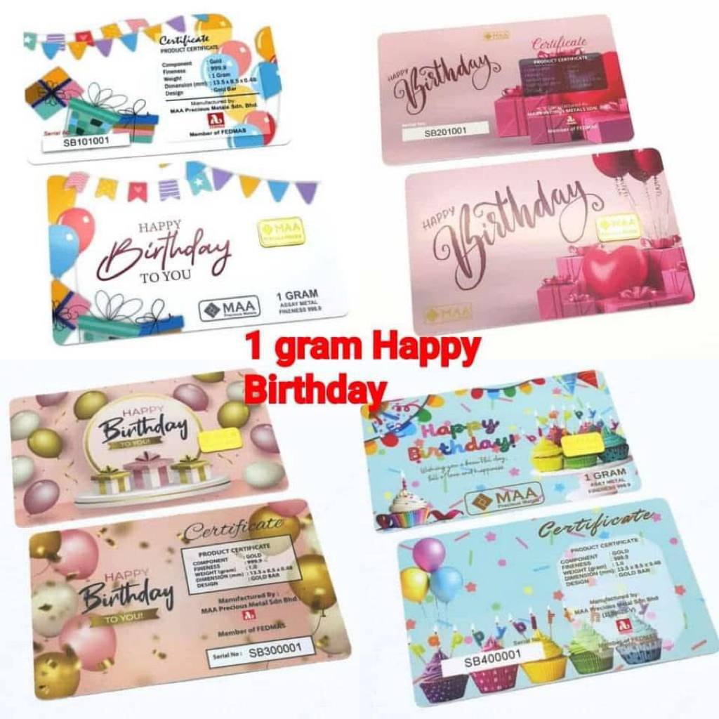 goldbar 1g MAA new AU 999.9 (edisi birthday)