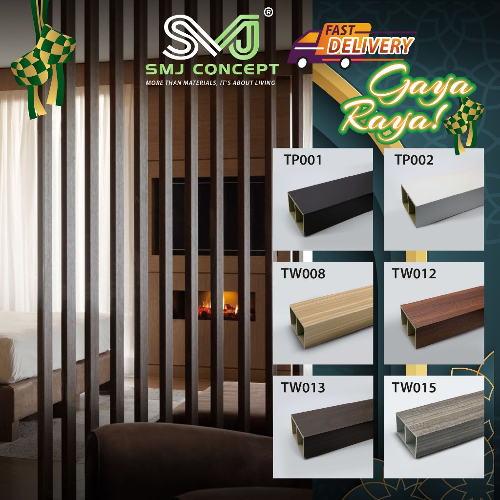 SMJ CONCEPT® Timber Tube Wall Column Partition Divider 50mm x 75mm (ALL) | Easy Installation,