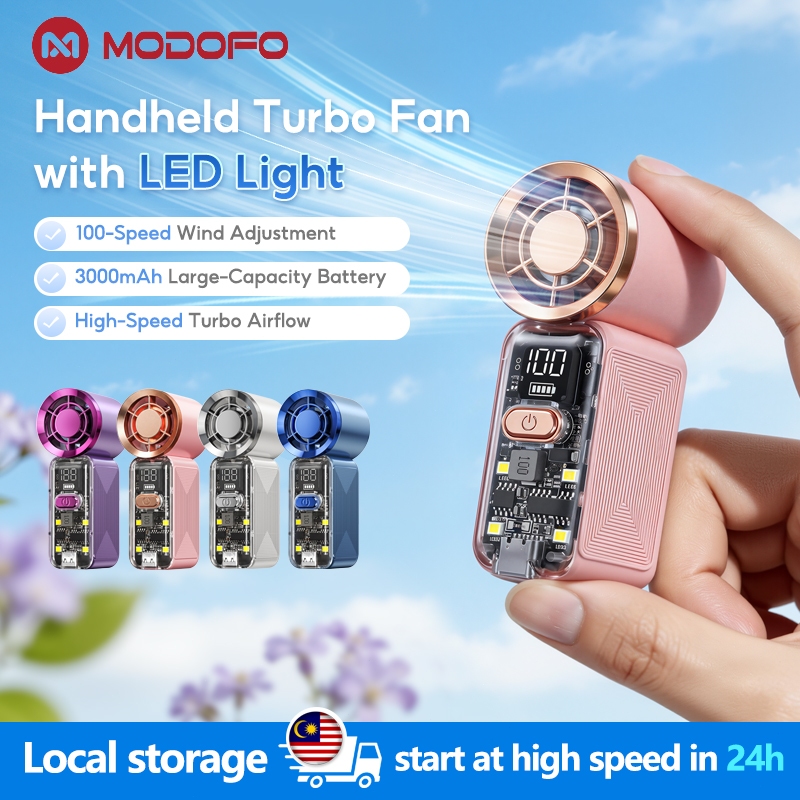 MODOFO kipas mini fan handheld NEW kipas angin 100 Speed portable fan USB Rechargeable Cooling Fan Pocket fan Outdoor
