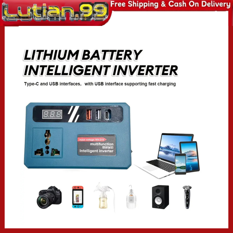 220V Power Bank Inverter Battery Converter BATERI USB Type-C Adapter 18V M@KIT@ 120W 20v 21V