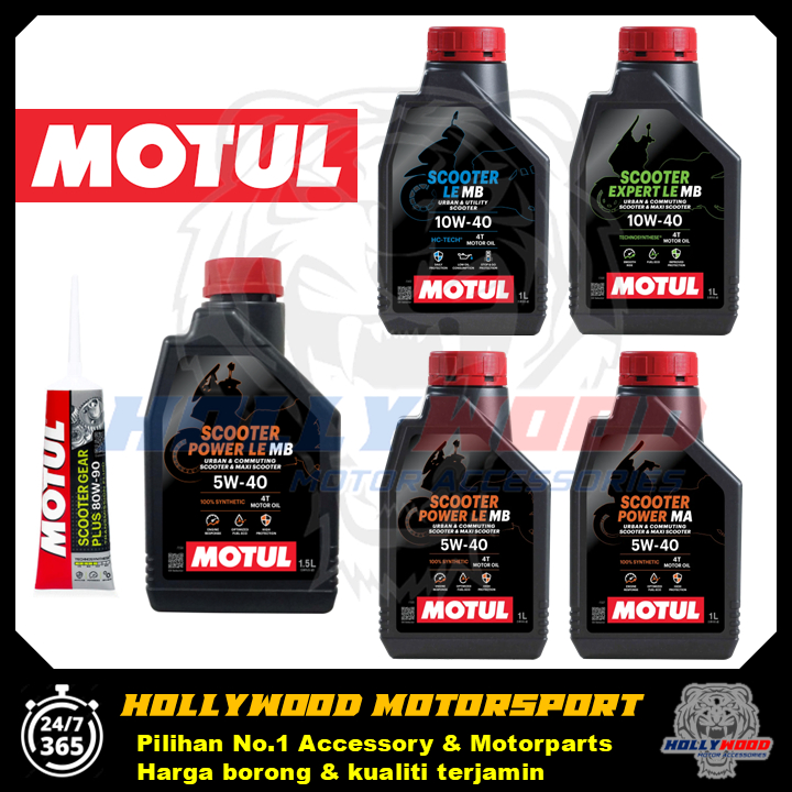 MINYAK HITAM MOTUL SCOOTER 4T SYNTHESE LE 10W40 MB HC-TECH EXPERT POWER 5W40 SAE 80W90 GEAR OIL