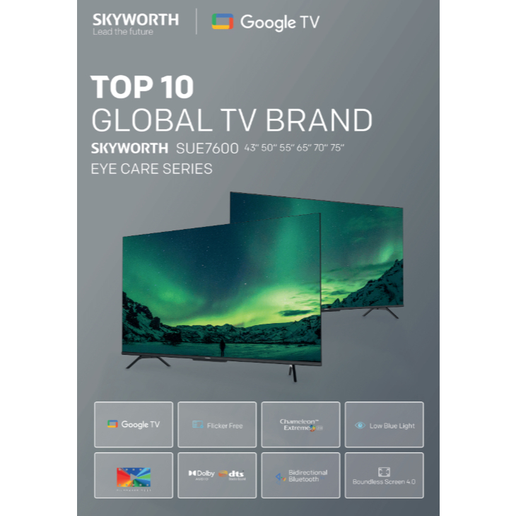 [LOWEST PRICE IN SARAWAK] SKYWORTH 55"/65"/75" SUE7600 4K GOOGLE TV