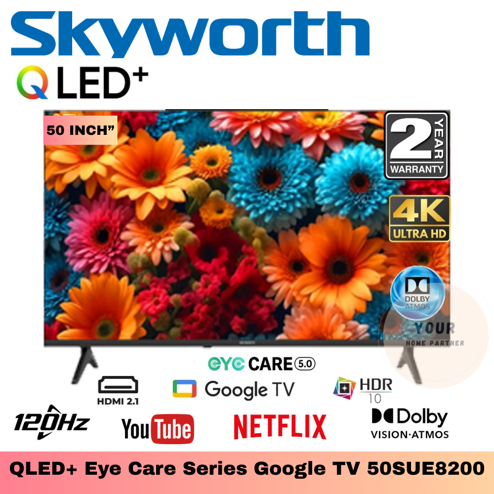 Skyworth QLED+ LED 120Hz SUE8200 series 50" 55" 65" 75" inch 4K LED GOOGLE TV QLED+ 50SUE8100 55SUE8200 65SUE8200