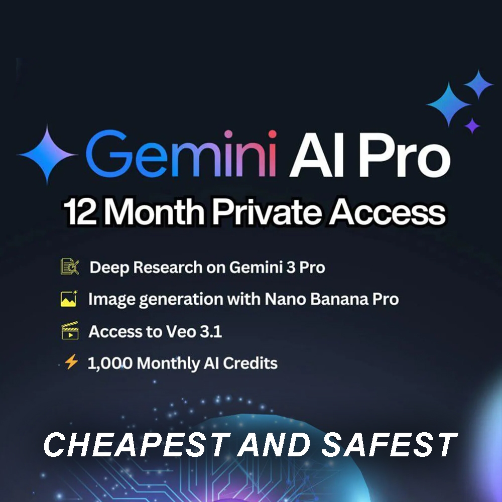 【100% STABLE】Gemini AI Pro Google AI – 1 Year Subscription | OWN ACCOUNT |12 MONTHS | 5TB | UPGRADE STORAGE