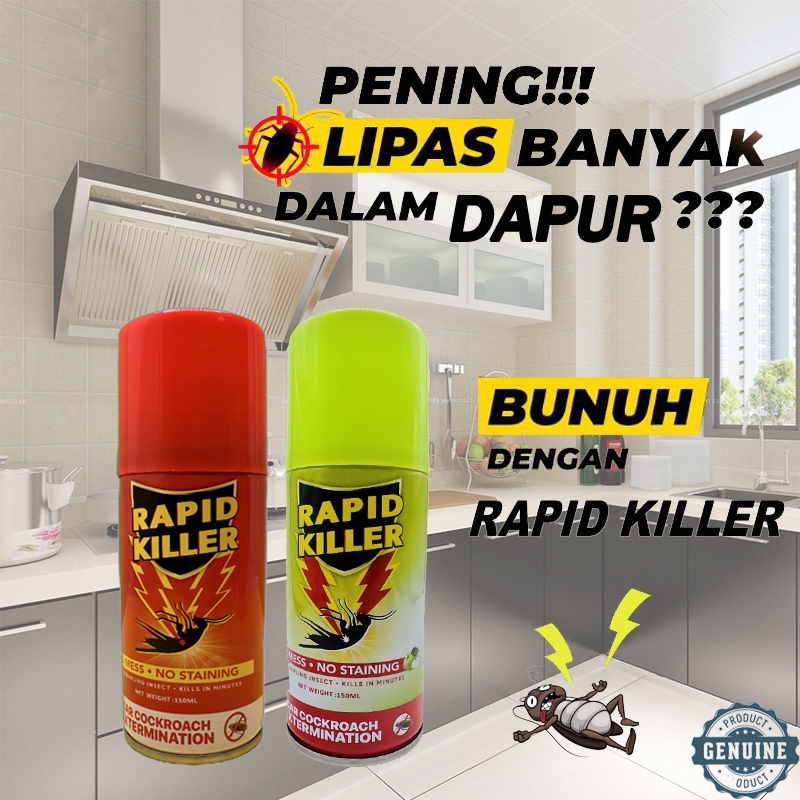 RAPID KILLER Lipas Killer Ubat Lipas Rumah Racun Lipas Dalam Kereta Cockroach Killer Pest Control Spray Semut Quality