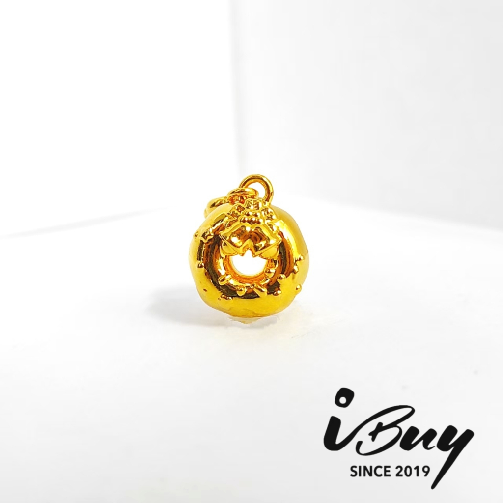 IBUY 916 Hard Gold Donut Charm 22K (916) /916硬金 甜甜圈