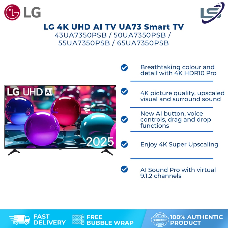 LG TV 4K UHD Smart TV (43" / 50" / 55" / 65") 43UA7350PSB / 50UA7350PSB / 55UA7350 / 65UA7350 UA7350 Television
