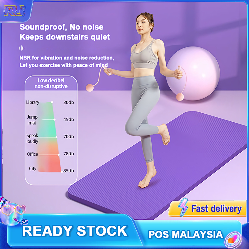 10/15/20MM TIKAR YOGA NBR TIKAR YOGA Tidak Licin Tikar EKSTRA TEBAL Aerobik Senaman di Rumah Senaman Kecergasan GYM