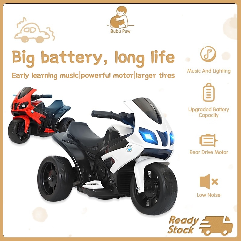 Ready StockBaby Electric Motor Rechargeable Music Motorcycle Lightweight Powerful Driving Force儿童摩托
