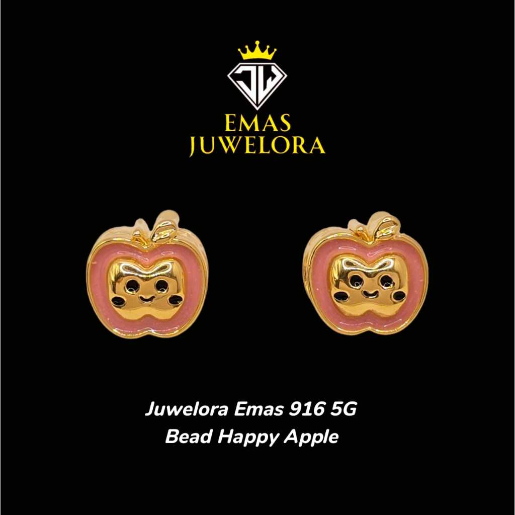 Juwelora Emas 916 3L I Koleksi Eksklusif Design Juwelora | Bead Happy Apple| Emas 916 100% |#epal#emas916#emasbajet