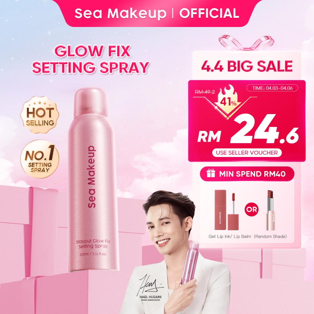 【New】Sea Makeup  Stayput Glow Fix Setting Spray- Longlasting Makeup Flawless  Luminous Hydrating Weightless Finish