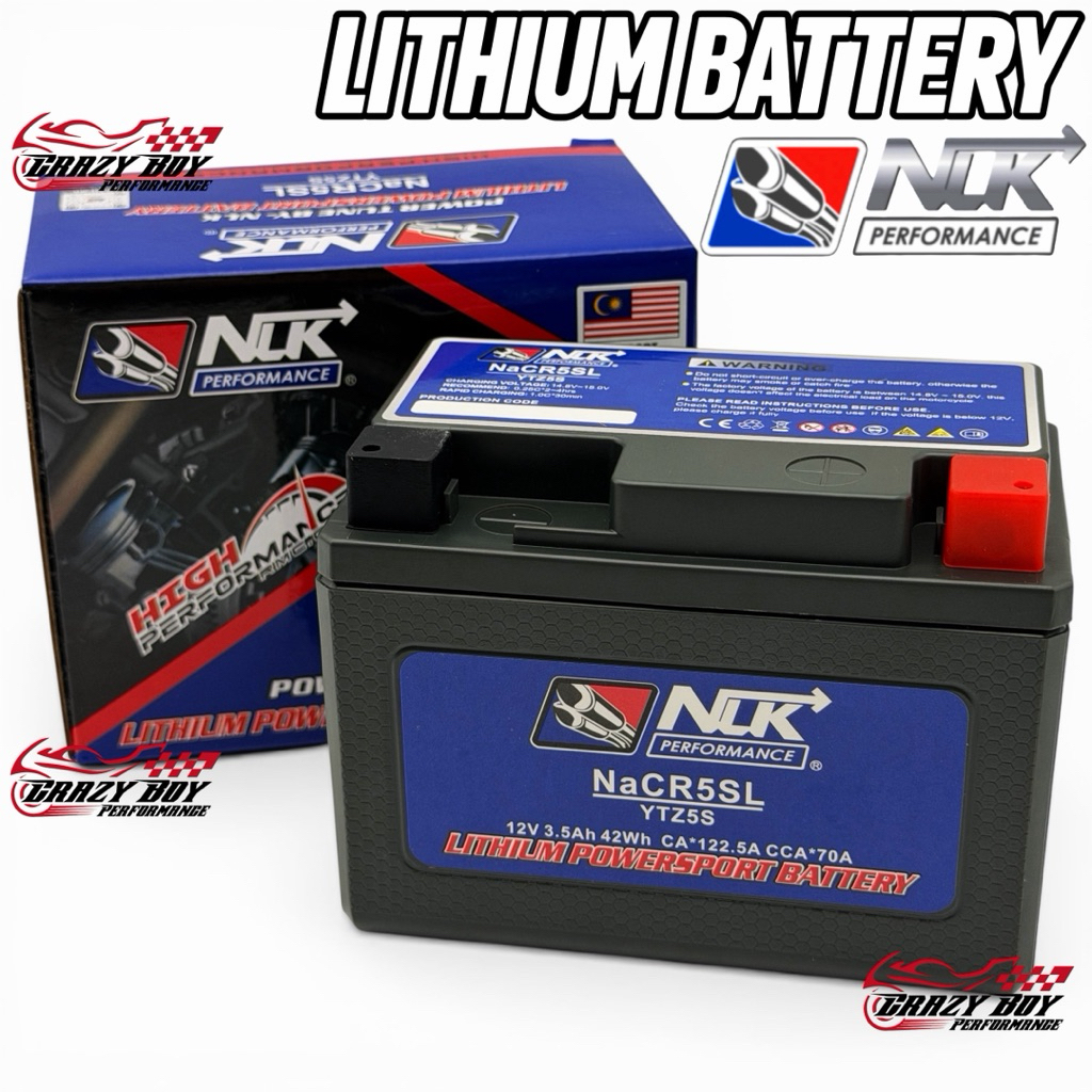 NLK PERFORMANCE POWERSPORT LITHIUM BATTERY YTZ5S & YTZ7S GEL BATTERY Y15ZR Y16ZR LCV2-V8 W125 RS150 RXS150 BELANG NVX155