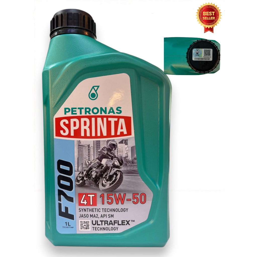 PETRONAS Sprinta F700 15W-50 Semi Synthetic Engine Oil Minyak Hitam API SM JASO MA2 petronas f700 NEW PACKING SIRIM NEW