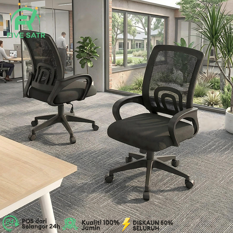 【 】Office Chair Ergonomic Chair Adjustable Gaming Chair Kerusi Office Kerusi Pejabat Murah Kerusi Belajar