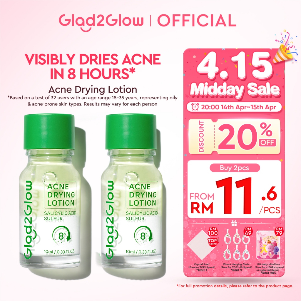 Glad2Glow Acne Drying Lotion | Acne Treatment | Salicylic Acid