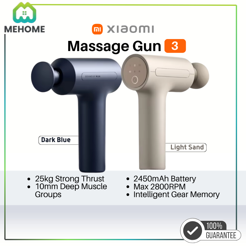 Xiaomi Mijia Massage Gun 3 Muscle Fascia Gun 2450mAh 3 Massage Heads 25KG Thrust Shoulder and Neck Relaxation Massage