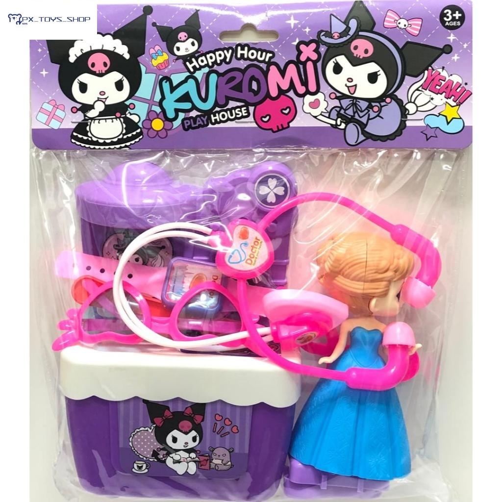 Ready Stock Kuromi Doctor Pretend Play Doctor Clinic Set For kids Mainan Set Doctar JH809K-4
