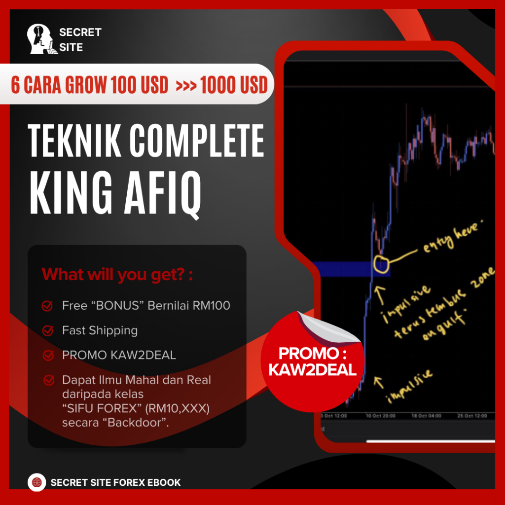 FOREX eBOOK [BM] || MURAH || LEGIT || PROVEN - 6 TOPIK TEKNIK KING AFIQ GROW 100USD KE 1K USD