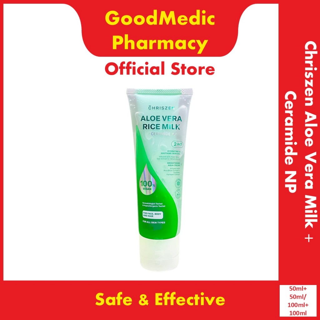 Chriszen Aloe Vera Rice Milk + Ceramide Np 2 in 1 Hydrating & Soothing Gel (50ml+50ml/1…