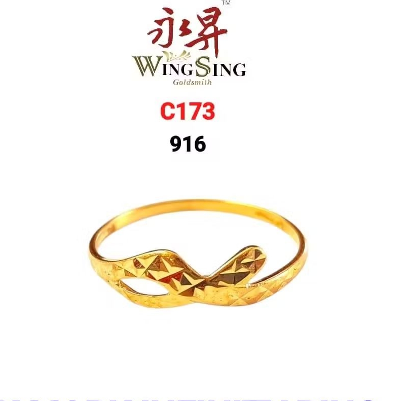 Wing Sing Cincin Luxury X Mark Infinity Emas 916 / 实心交叉916黄金戒指 916 X Mark Infinity Ring