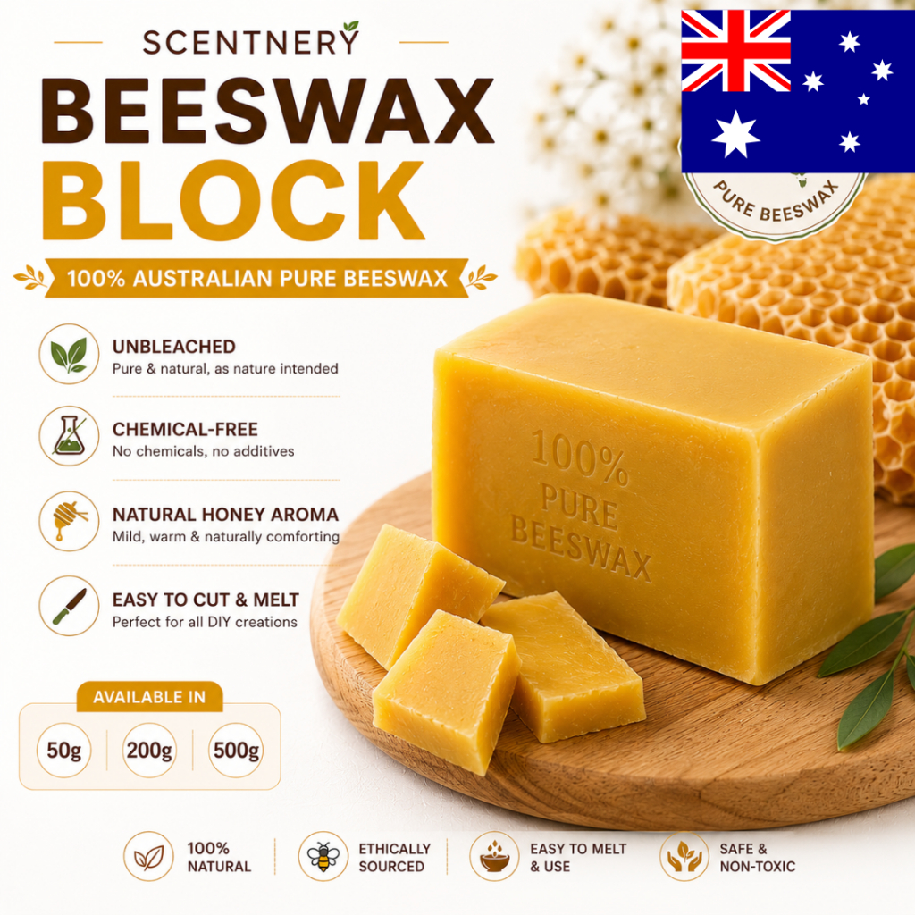 SCENTNERY Organic Beeswax Block for Candle Making Soap DIY Lip Balm (Import From Australia)