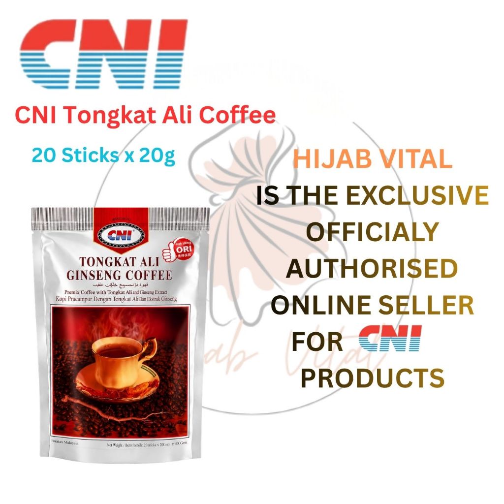 CNI Tongkat Ali Coffee 20 Sticks x 20g -100% Authentic- Premium Coffee with Tongkat Ali -Halal- Original