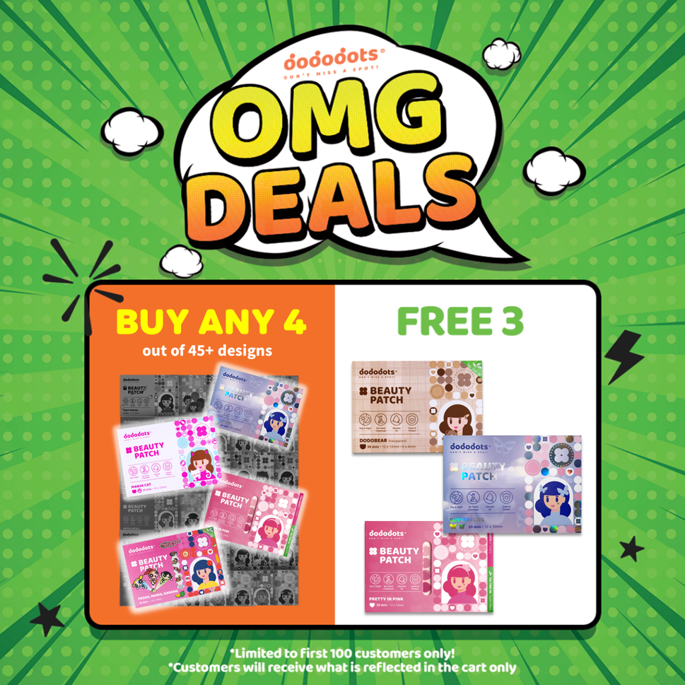 [B4F3] Dododots Pimple Patch - All Products | Asia's No.1 Clinical-Grade Hydrocolloid Acne Patch w/wo Tea Tree Oil