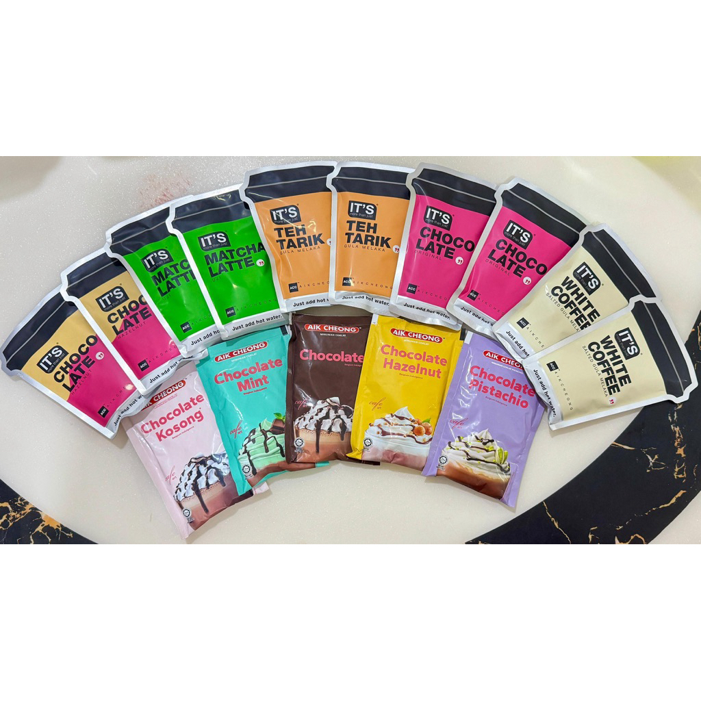 Aik Cheong Cafe Art 3 in 1 Loose Pack Instant Coffee/Chocolate/Mocha/Latte/Teh Tarik/Wh…