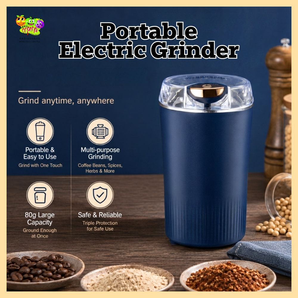 Portable Electric 8 Blade Grinder 200w Strong Power Home Use Grinder Flour Spices Mesin Pengisar
