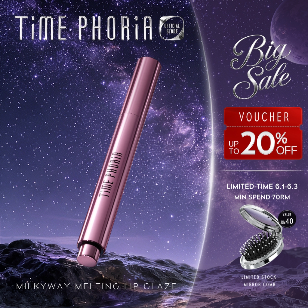TIME PHORIA - Milkyway Melting Lip Balm Lip Gloss Lipbalm Make Up 5D Mirror-Like Luminous Solid-To-Liquid Non-Greasy