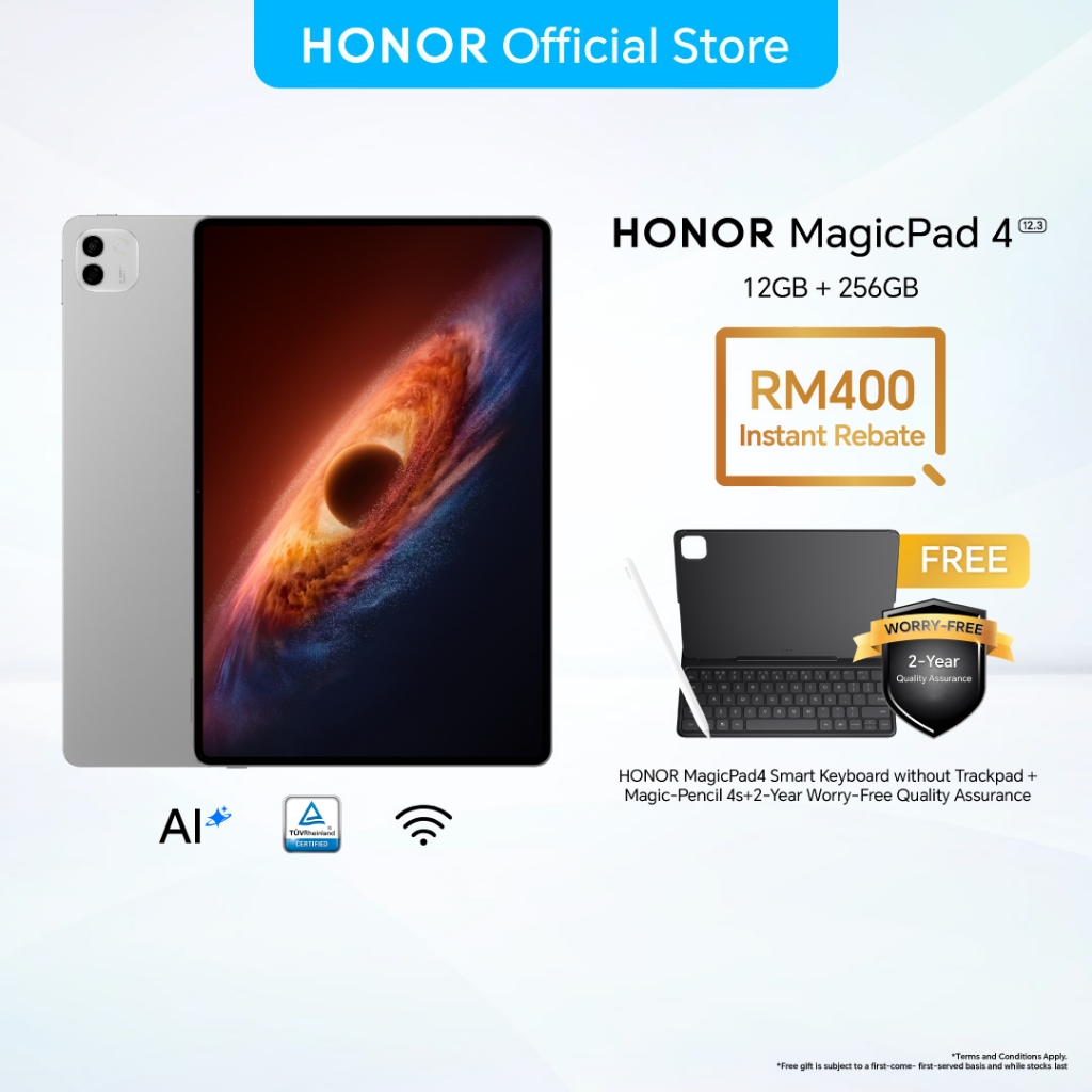 [ONLINE EXCLUSIVE] HONOR MagicPad 4 24(12+12)GB+256GB Tablets 2-in-1 AI Tablet & PC Dual-OS | Ultra-Slim Design