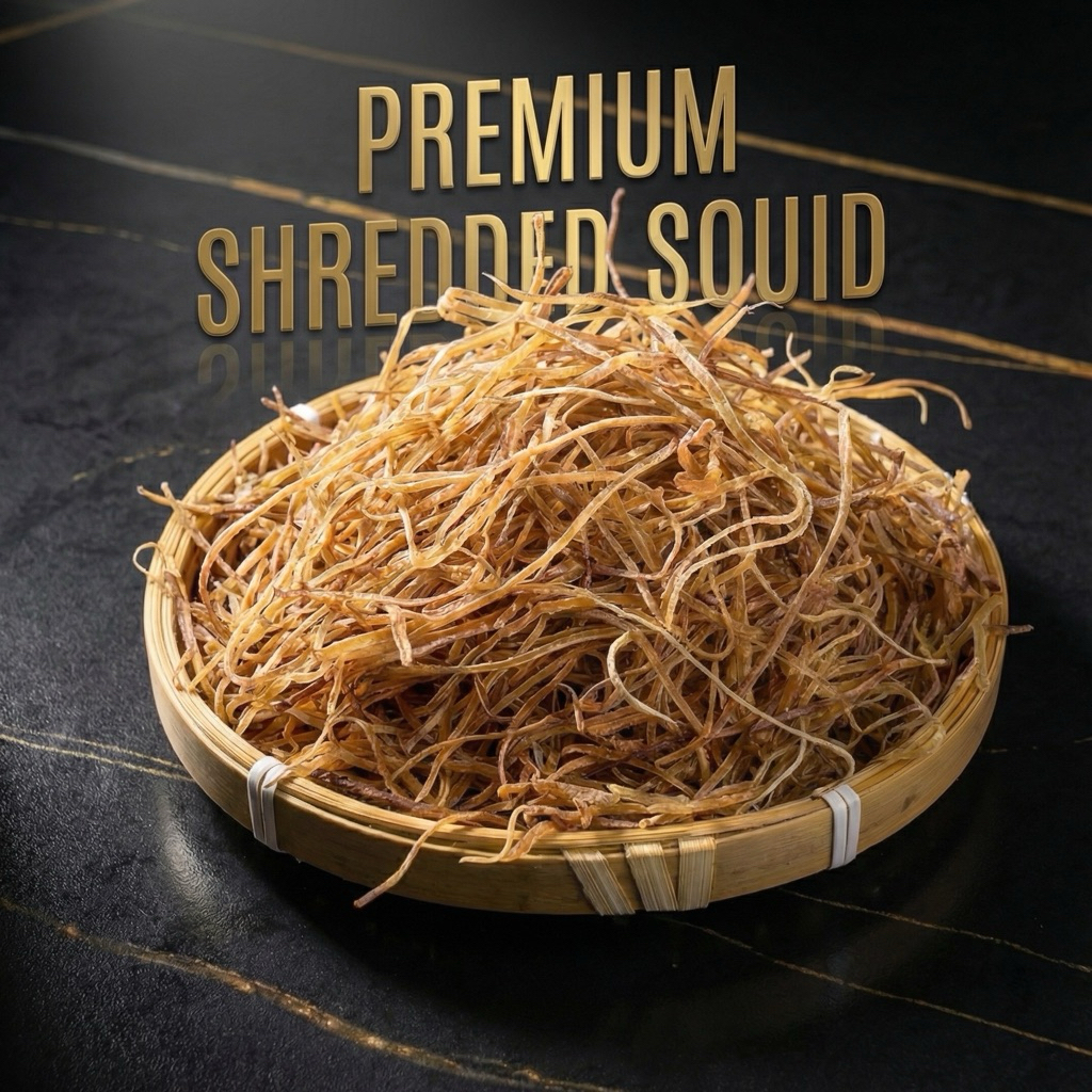 (WHOLESALE 500G / 1KG) 槟城老字号 Penang Bean Lam 精美高级自制鱿鱼丝 Premium Shredded Squid / Cuttlefish （可煲汤)