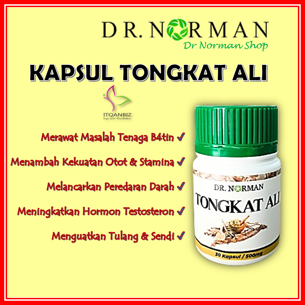 DR NORMAN - Kapsul Tongkat Ali 500MG Kesihatan & Tenaga Lelaki Asli Original 30 Capsules