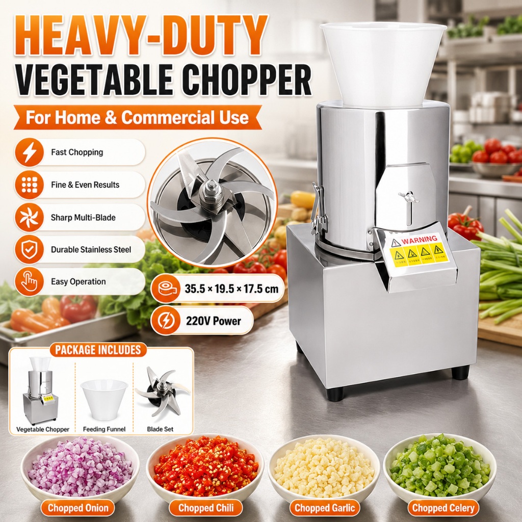 Kitchen Cutter Machine40-60KG/Hour Mesin Pengisar Kisar Bawang Merah Sambal Cili Lada Kering Mesin Chopper Mesin Cutter