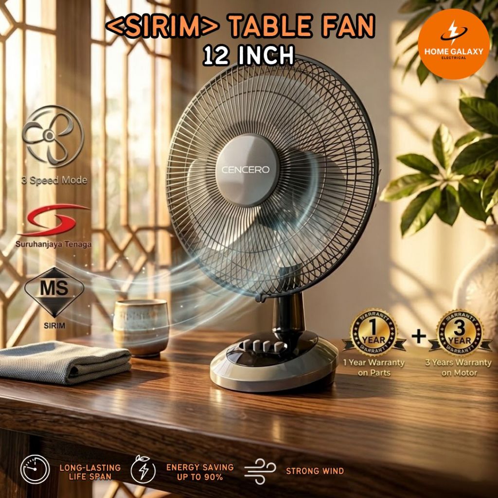 【SIRIM】Kipas Meja 12 Inch Table Fan with 3 Blades 3 Speed Kipas Murah Kipas Duduk Kipas Angin Desk Fan Tahan Lama