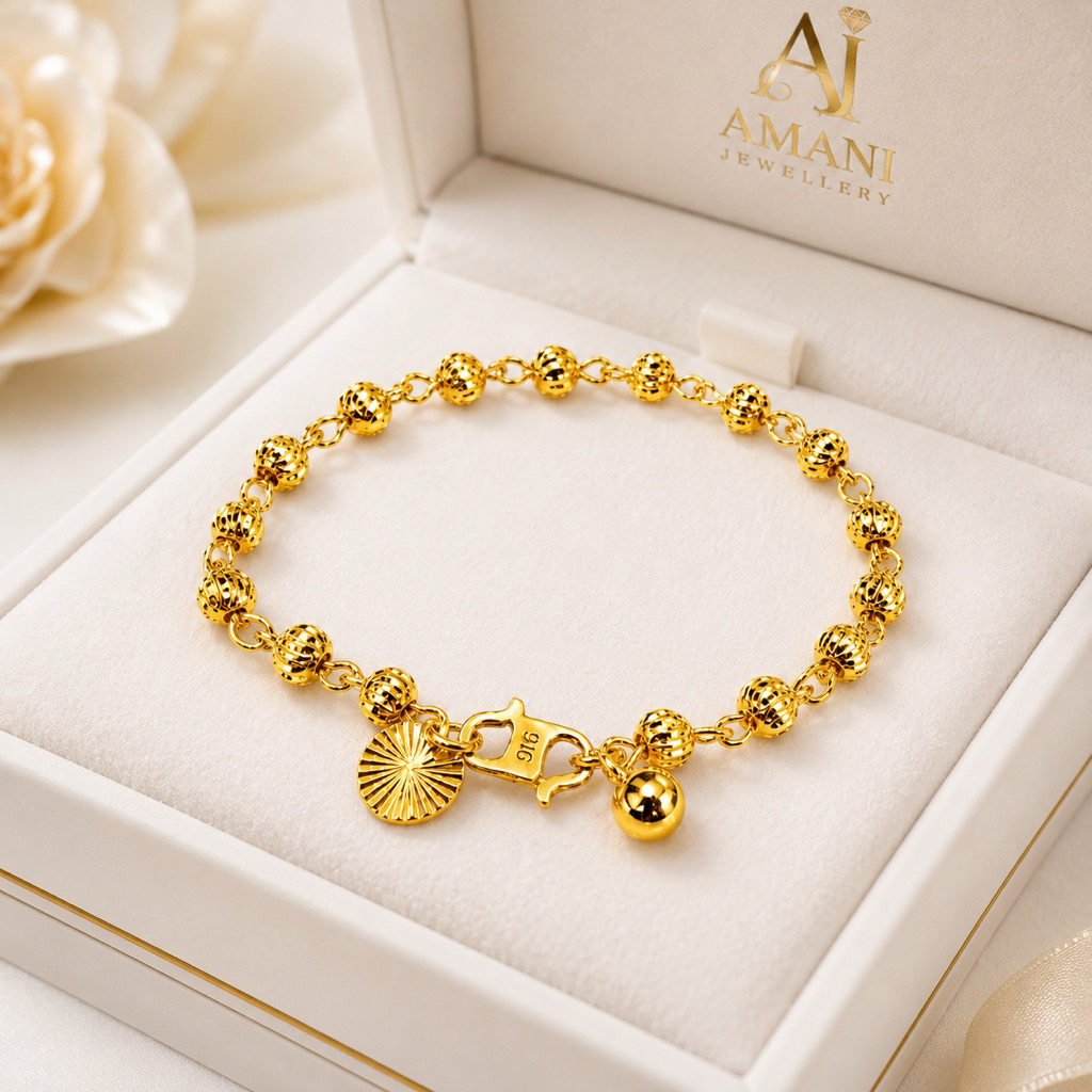 Gelang Tangan Ball Emas Korea Cop 916 MURAH RM10 Dewasa & Budak Bracelet For Women Amani Jewellery