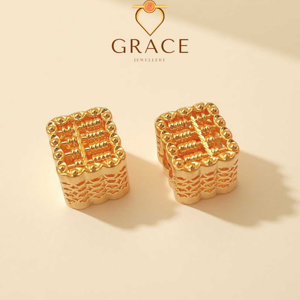 Grace Jewellery GRC00304 Gold 916 0.30gm Abacus Ingot Bead/Emas 916 Bead Sempua/黄金916元宝算盘手串