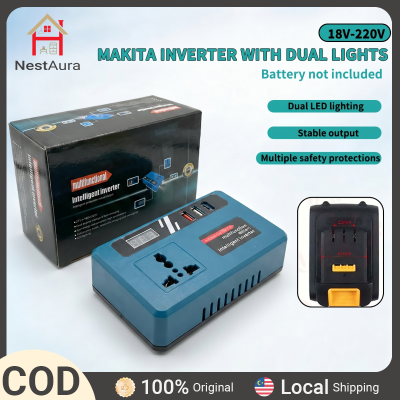 【COD】Portable Power Inverters for 20V Battery Inverter 20v to 220v Converter with Dual USB,AC Outlet and Type-C
