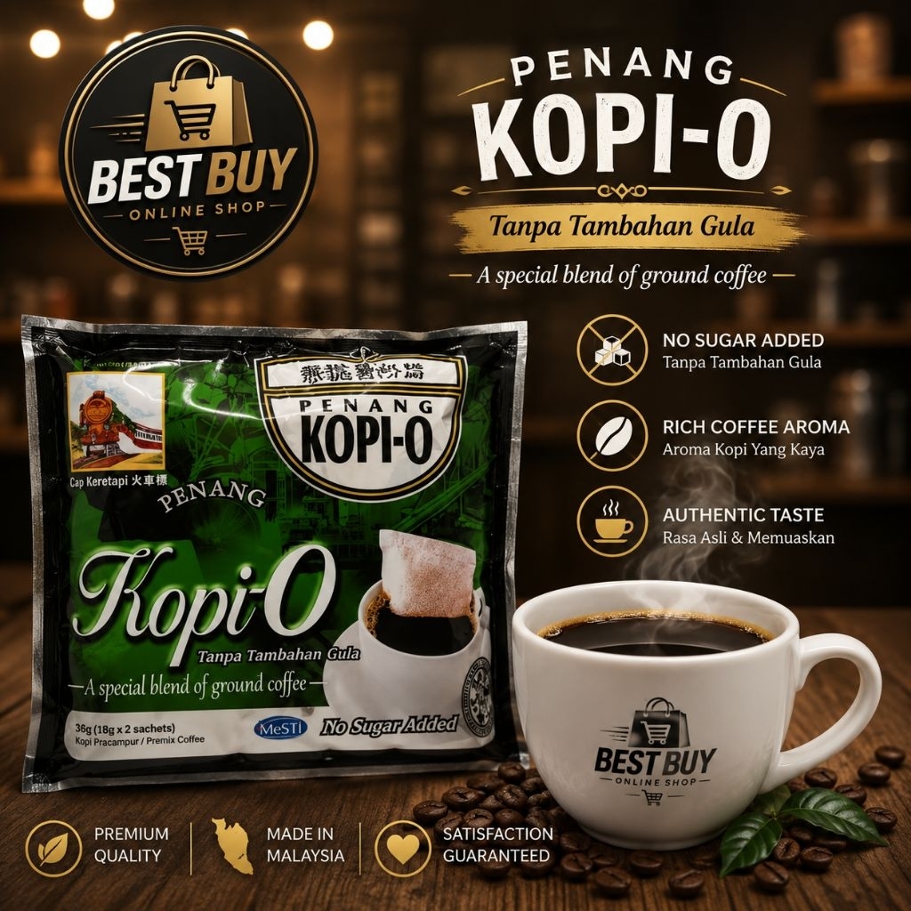 Cap Keretapi Train Brand Penang Kopi O Kosong (20's x 10g)