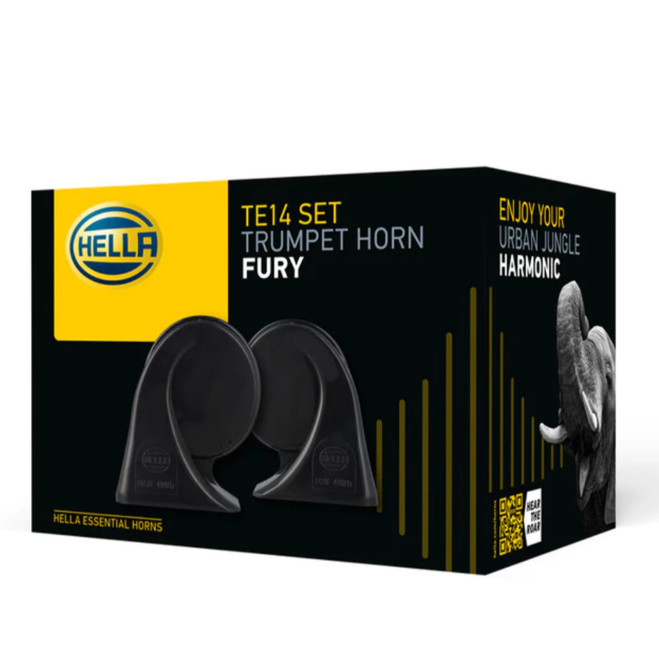 100% ORIGINAL HELLA TE14 HORN SET TRUMPET FURY Twin Tone BM BMW Snail 12V Horn 2Pcs/Set Kereta Motorsikal