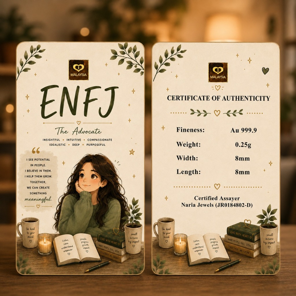 Naria 999.9/24K Gold Bar 0.25gm Design ENFJ Personality Collection MBTI Gold Bar&hellip;