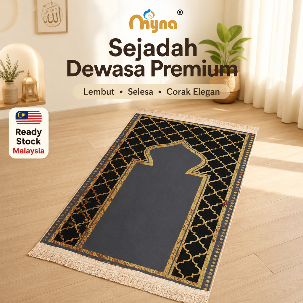 Sejadah Prayer Mat 80x120cm Anti Slip Velvet Tebal Premium Soft Thick Prayer Rug Muslim Carpet Hantaran Hadiah Turki
