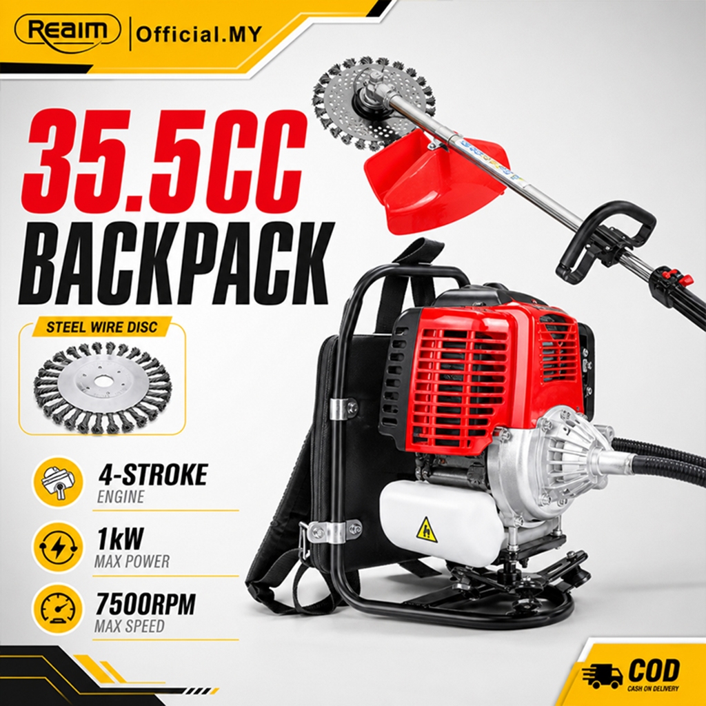 REAIM 4 StrokeGrass Cutter Mesin Potong Rumput Heavy Duty Lawn Mower Backpack