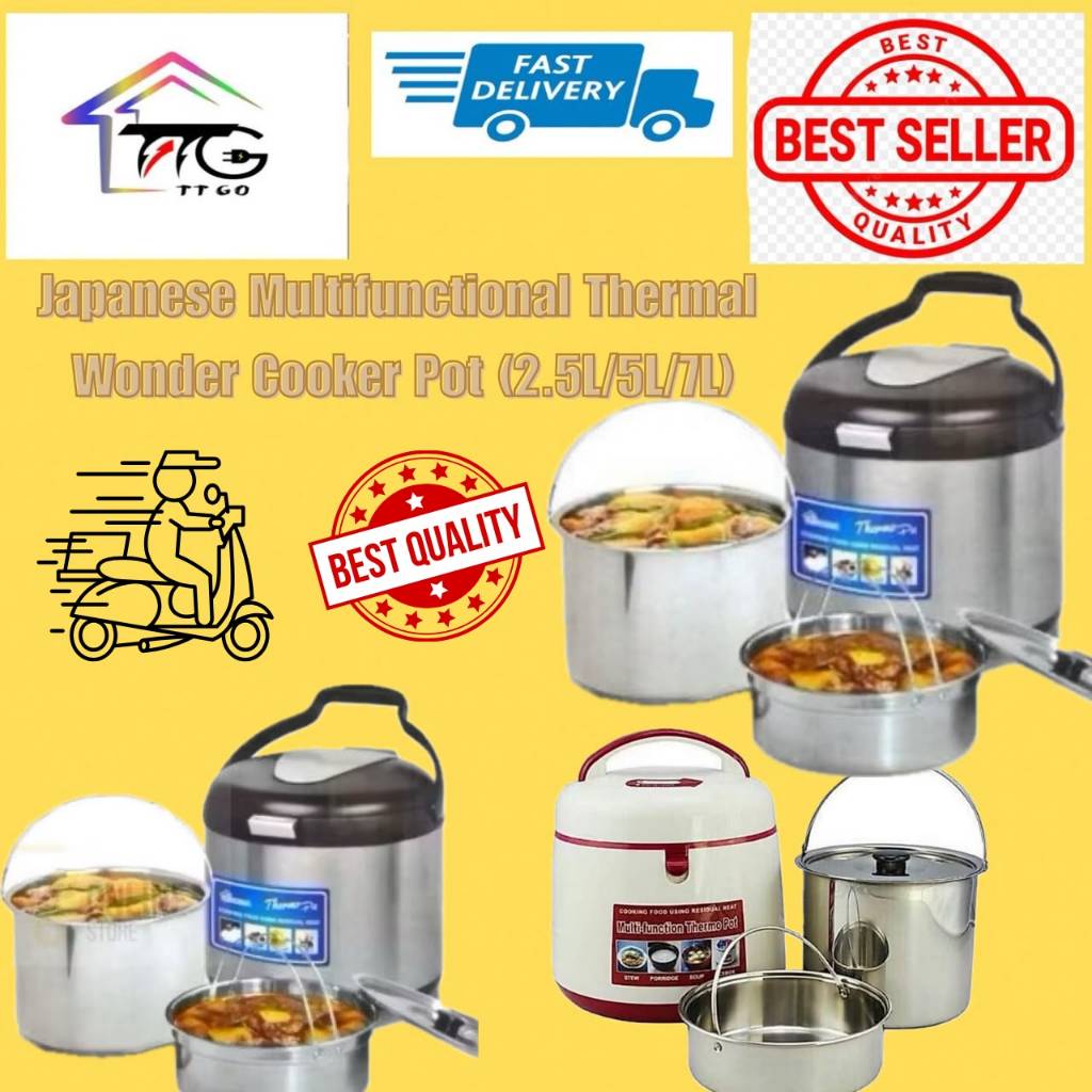 HAPPY HOME Japanese Multi Functional Thermal Wonder Cooker Pot 2.5L / 5.0L / 7.0L